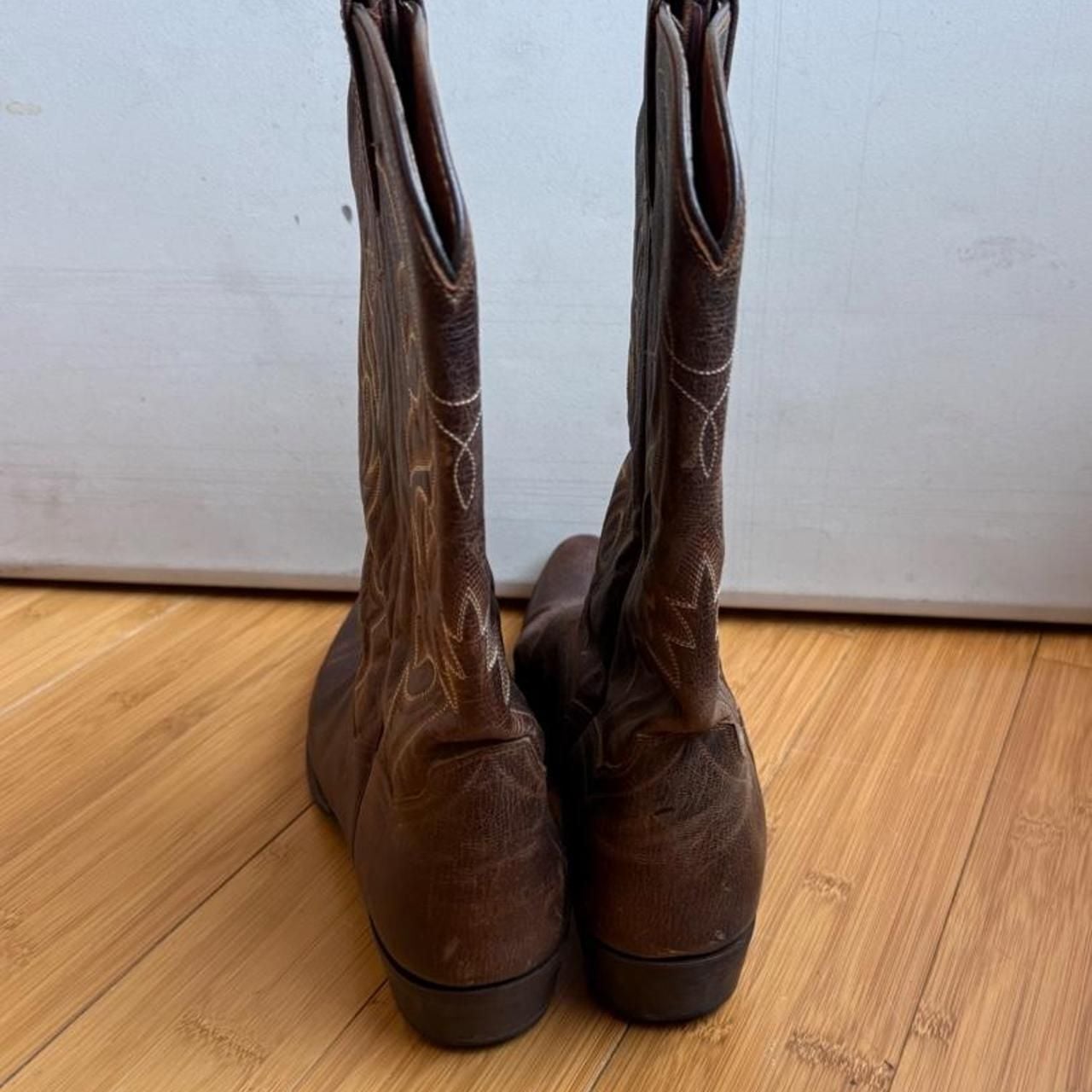 Dan Post Leather Cowboy Boots Brown Western 4