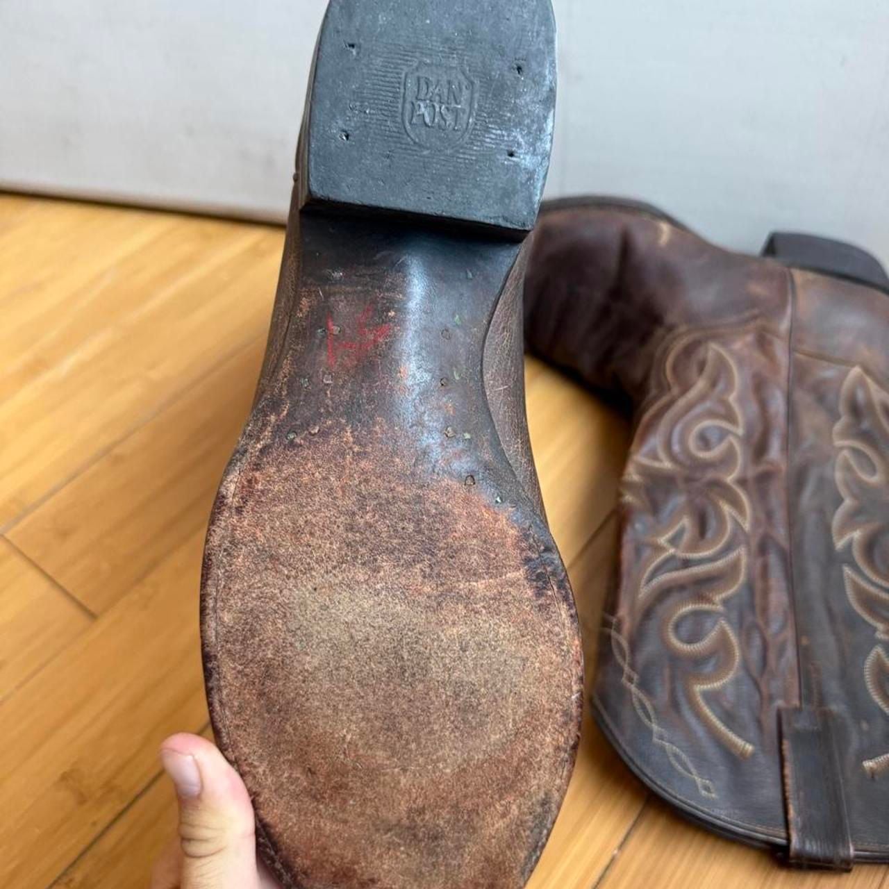 Dan Post Leather Cowboy Boots Brown Western 7