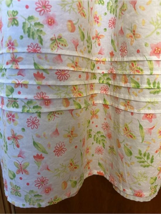 Vintage Eileen West Pink Floral Cotton Nightgown Dress with Lace and Ribbon 7