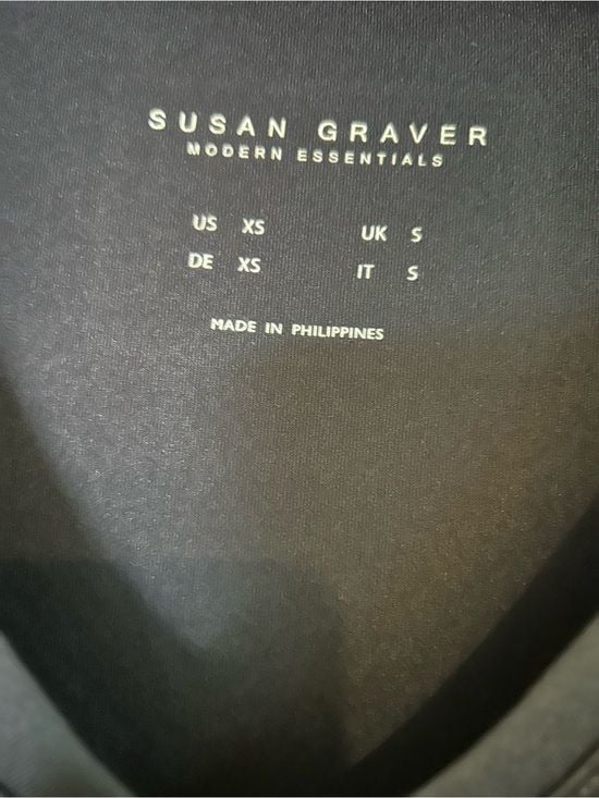 Susan Graver Black V-Neck Short Sleeve Stretch Top Sz XS 3