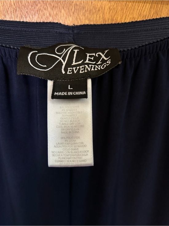 Alex Evenings Navy Wide-Leg Women's Pants Sz L 3