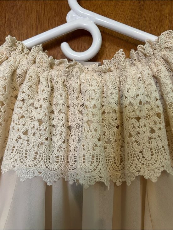 Vintage Gold Label Victoria’s Secret Gathered Lace-Collar Blouse 8