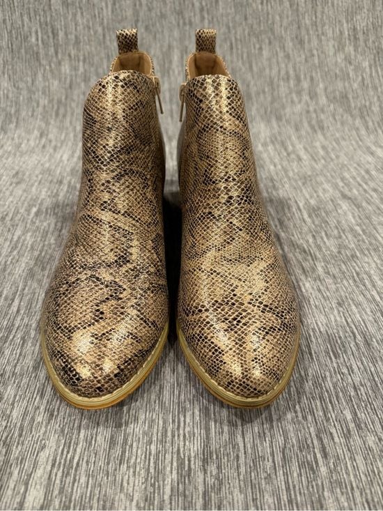 Corkys Taupe Snake-Print Ankle Booties 4