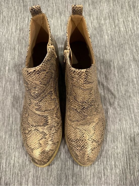 Corkys Taupe Snake-Print Ankle Booties 5