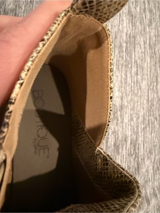 Corkys Taupe Snake-Print Ankle Booties 8