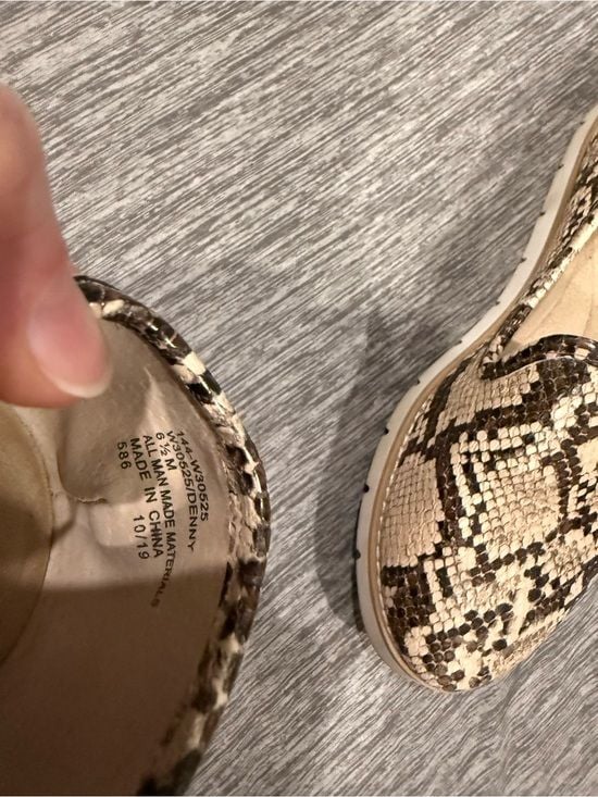 White Mountain Beige and Black Snake-Print Slip-On Loafers 5