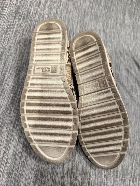 White Mountain Beige and Black Snake-Print Slip-On Loafers 6