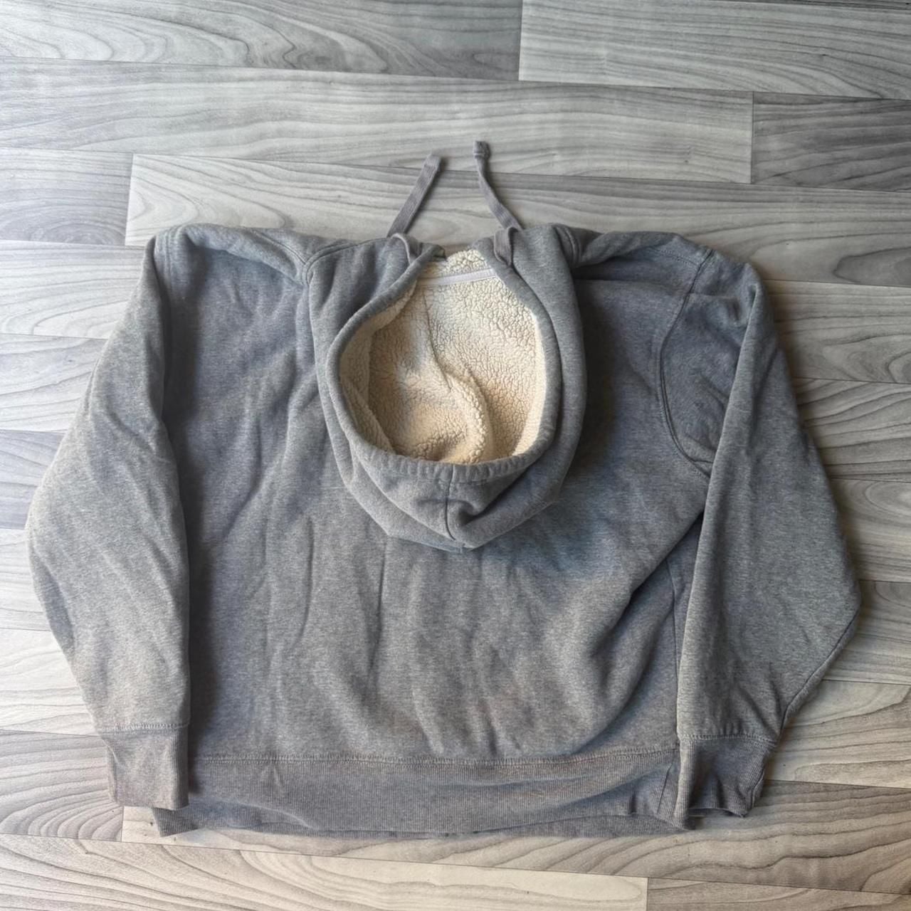 Old Navy Sherpa Lined Zip Up Hoodie Size L Grey 3