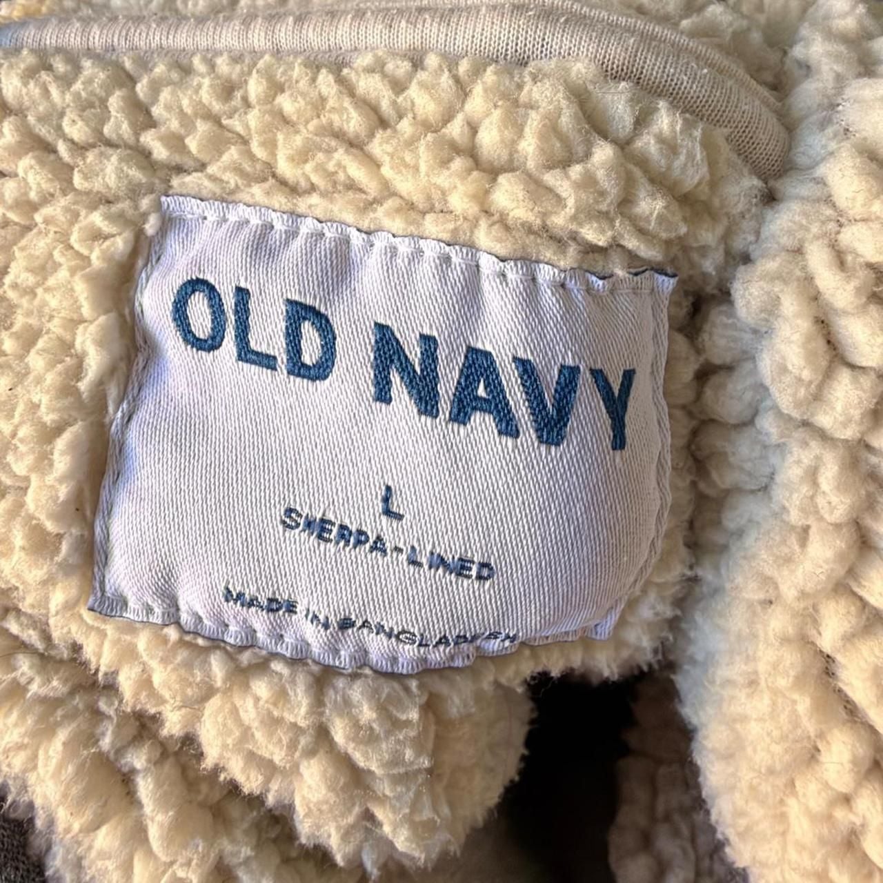 Old Navy Sherpa Lined Zip Up Hoodie Size L Grey 4