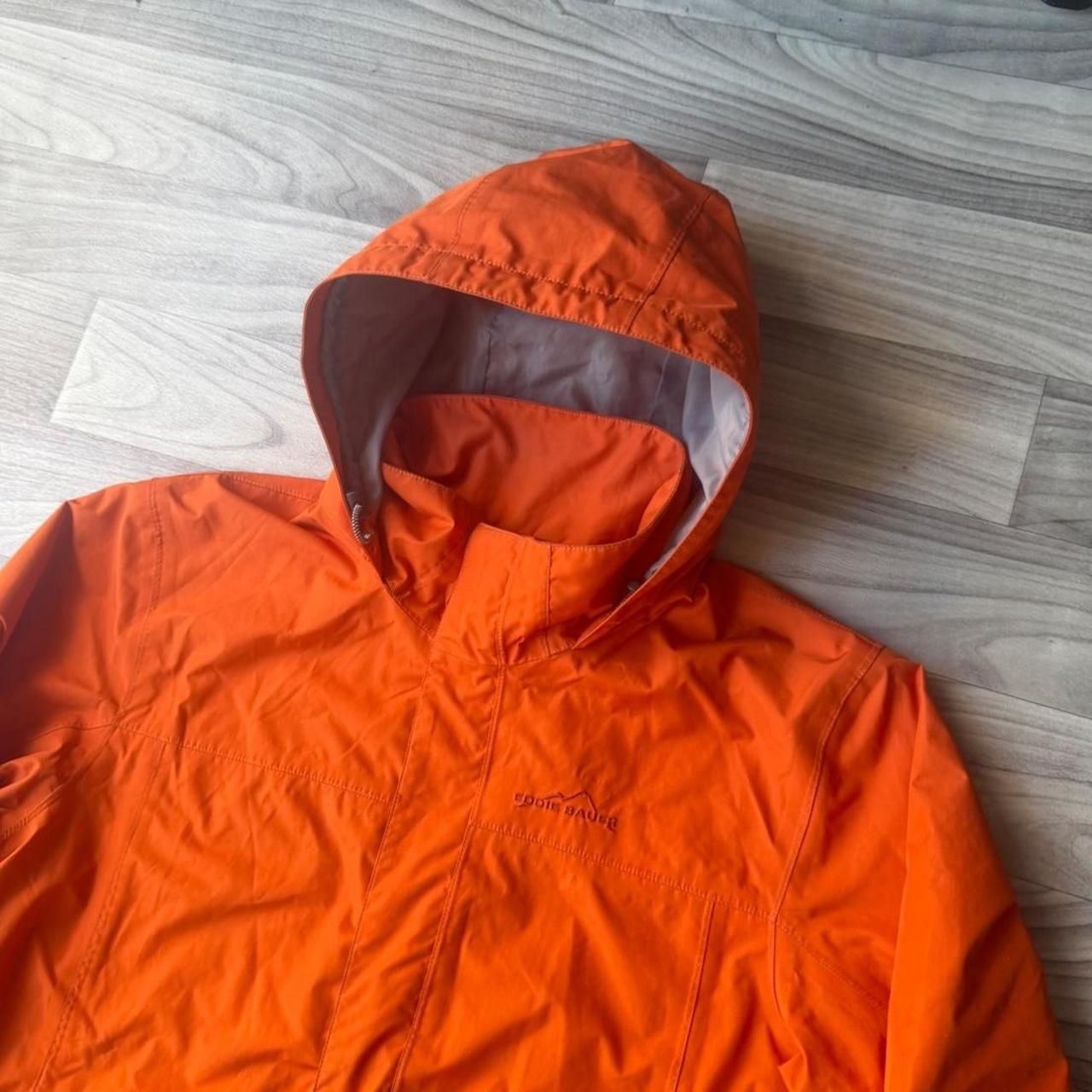 Eddie Bauer Orange Hooded Hiking Jacket Size L 3