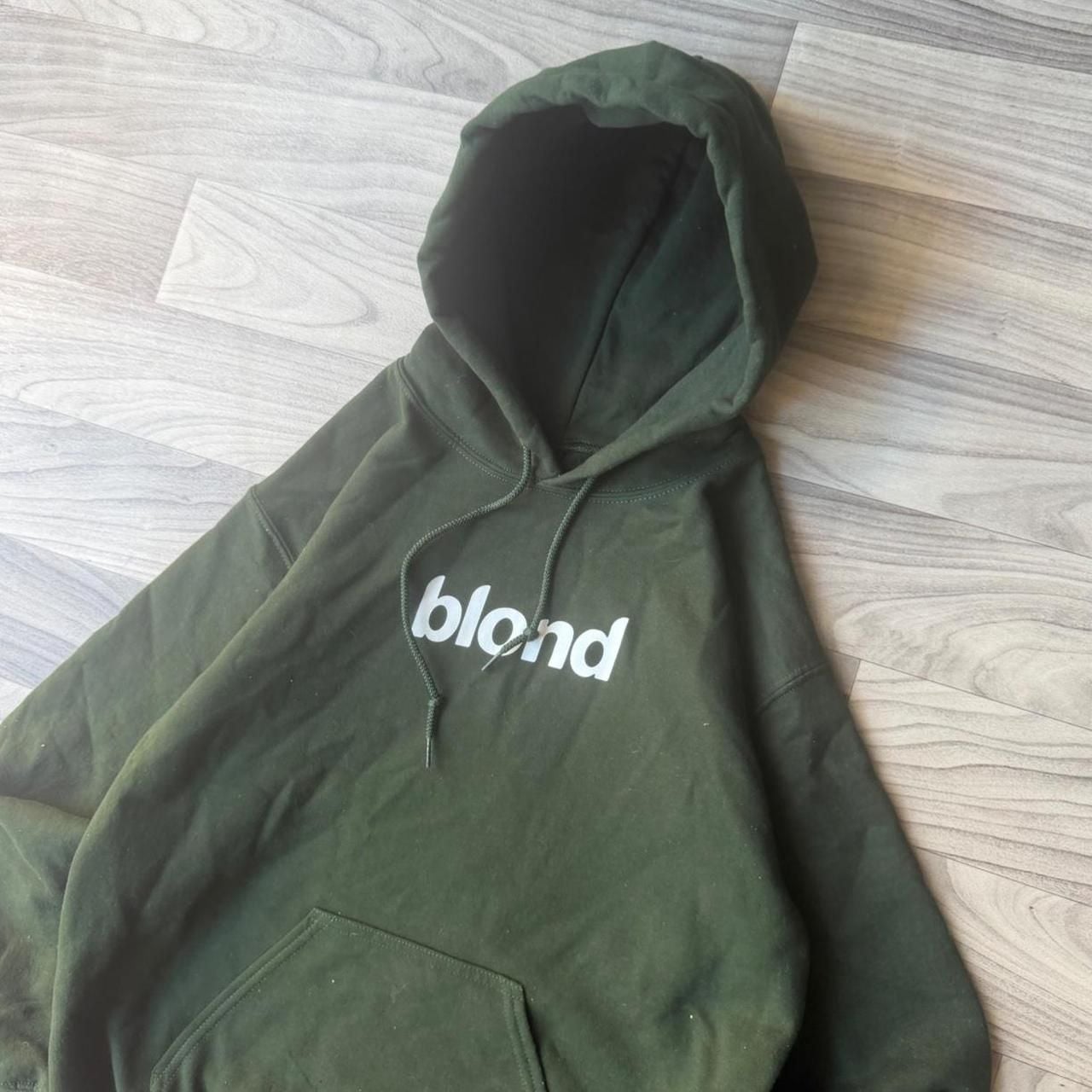 Gildan Blond Frank Ocean Hoodie Size S Forest Green Heavy Blend 3