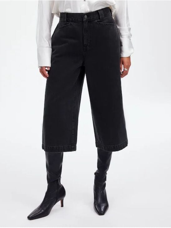 Madewell Black Denim Culottes 3