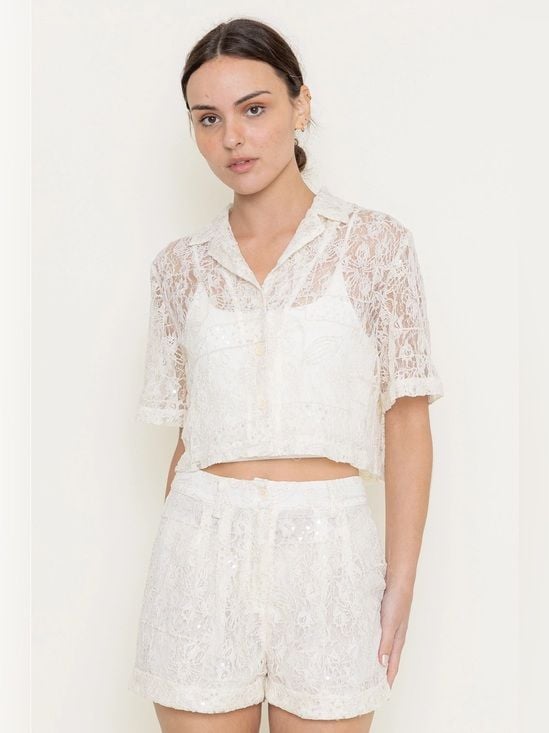Summer Resort Sheer Lace Sequin Set 1