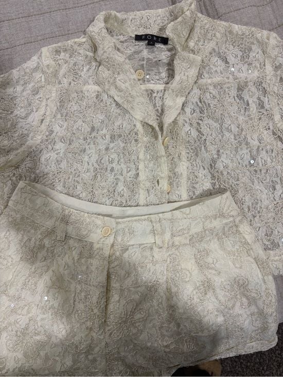 Summer Resort Sheer Lace Sequin Set 6