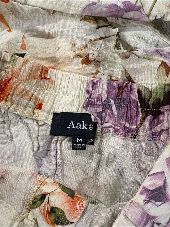 Vici Cream Floral Maxi Skirt Set with Purple & Peach Blooms 5