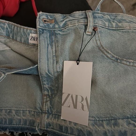 ZARA Denim Jean Cropped Pants Top Spaghetti 6