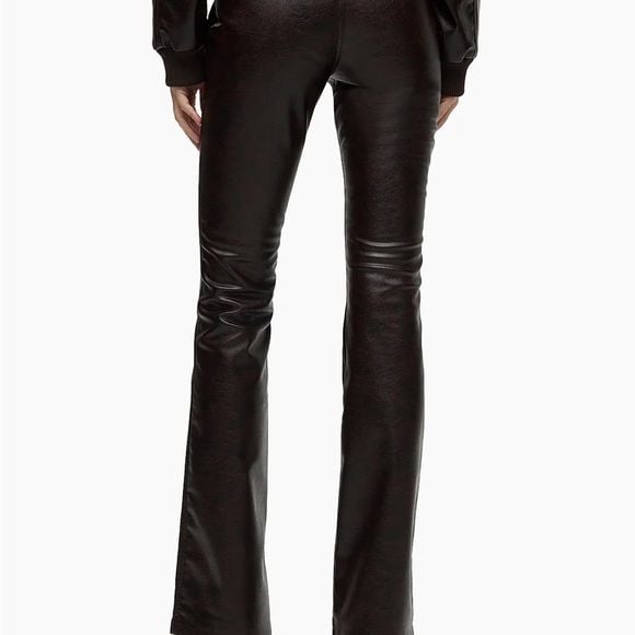 Barbara Faux-Leather High-Rise Boot-Cut Jeans 3