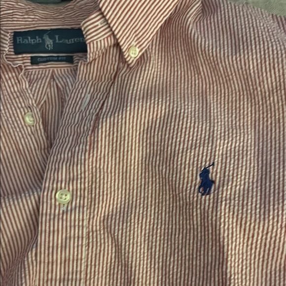Polo by Ralph Lauren Custom Fit Seersucker Button Down Shirt 7