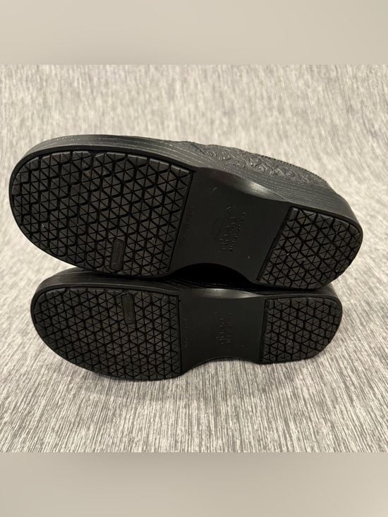 Abeo Black Embossed Slip-On Clogs 6