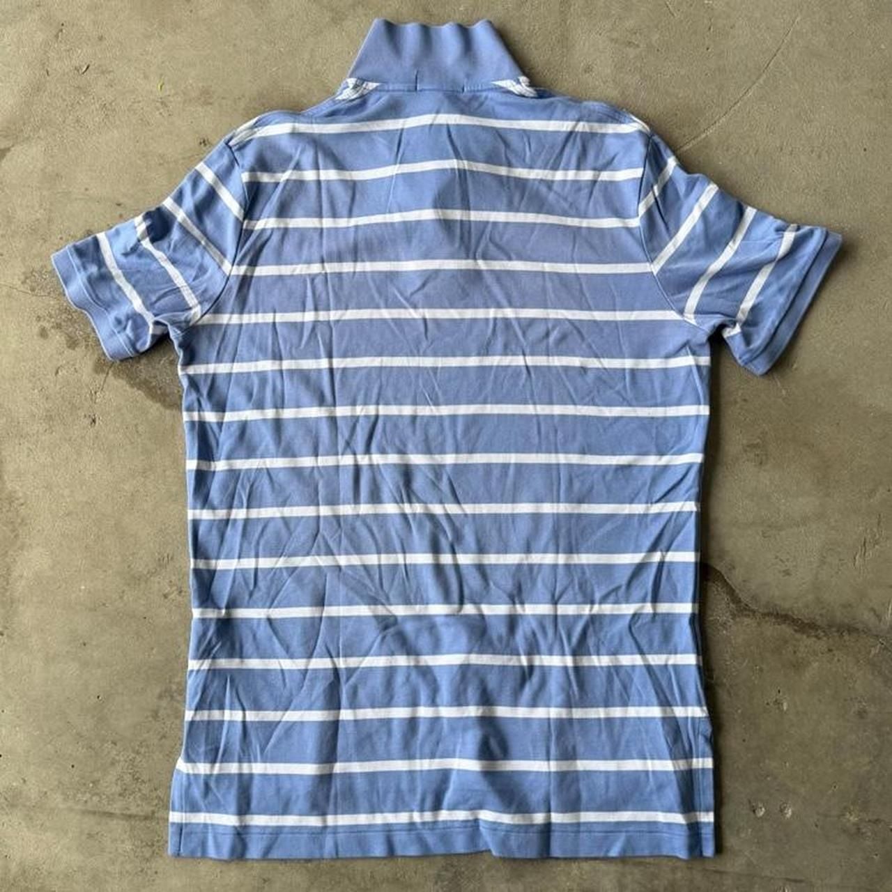 Polo Ralph Lauren Striped Polo Shirt Size LG Blue White Cotton 4