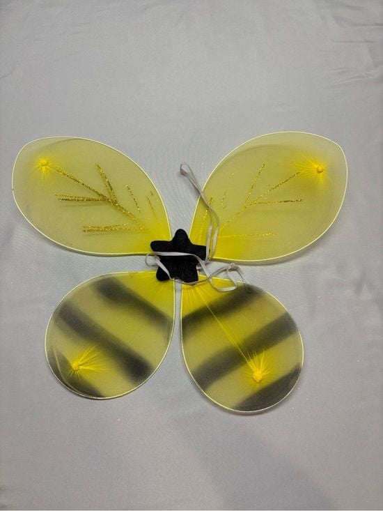 Yellow and Black Kids Bee Costume with Wings and Striped Leggings 6