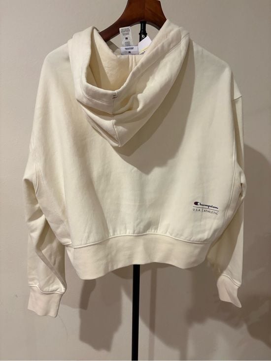 Champion women Cream Full-Zip Hoodie Jacket M 7