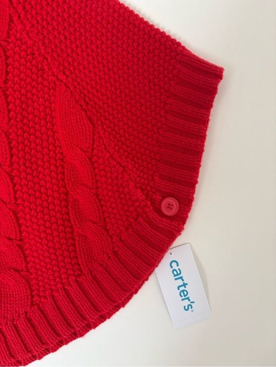 Carter's Bright Red Cable-Knit Turtleneck Sweater 2T 6