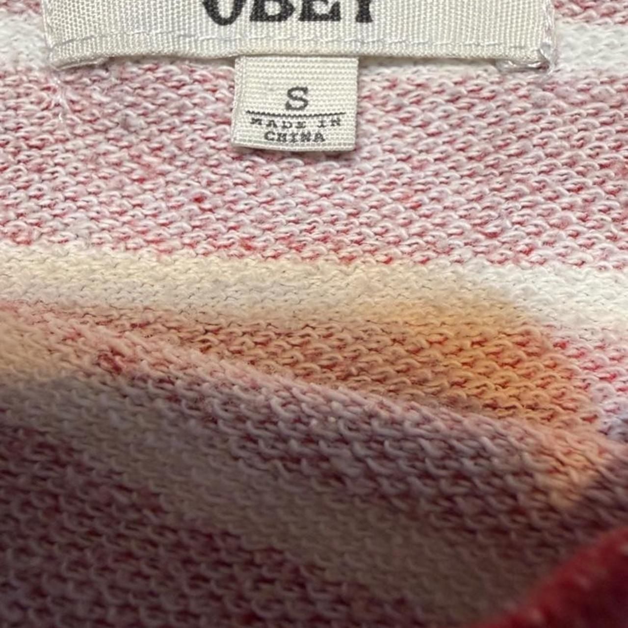 Obey Devil To The Deep Striped Shirt Size S Red White Long Sleeve 4