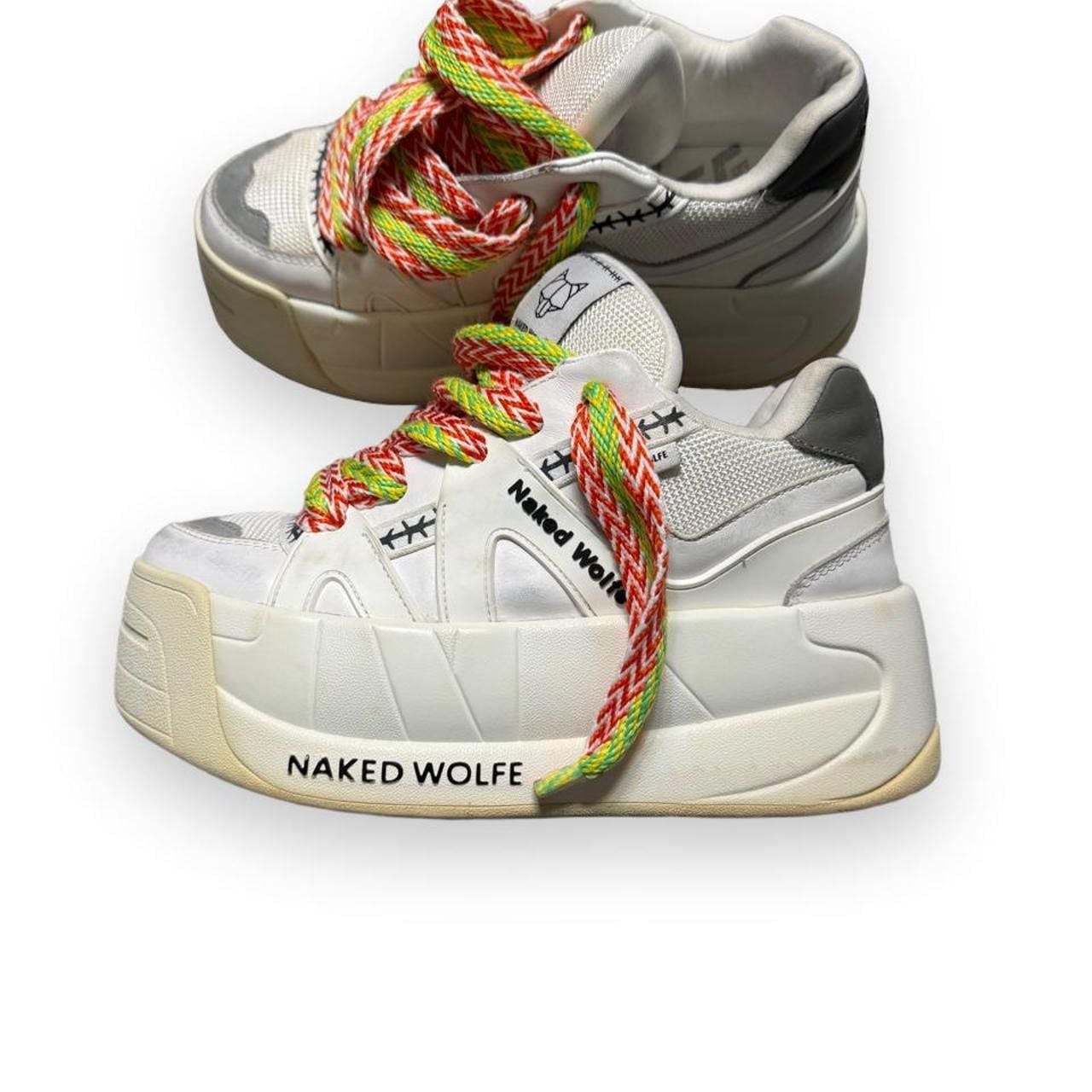 Naked Wolfe Platform Sneakers Size 36 White Chunky Retro Skate Shoes 5