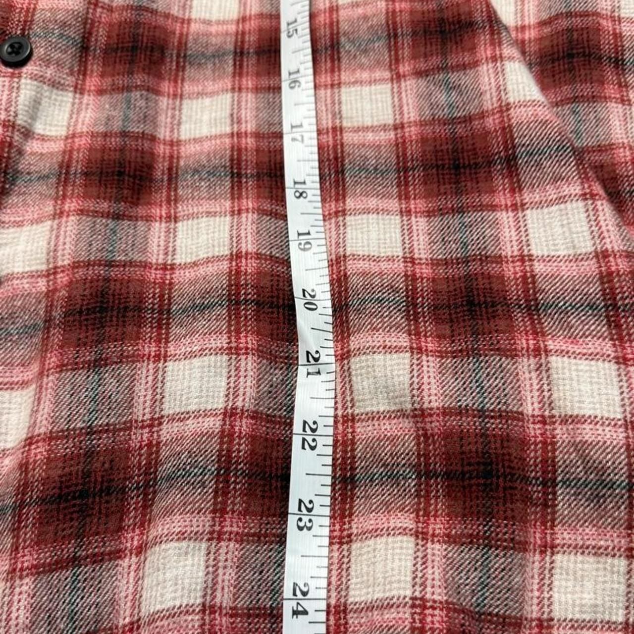 Playboy Plaid Flannel Shirt Size L Red White Embroidered Patch 6