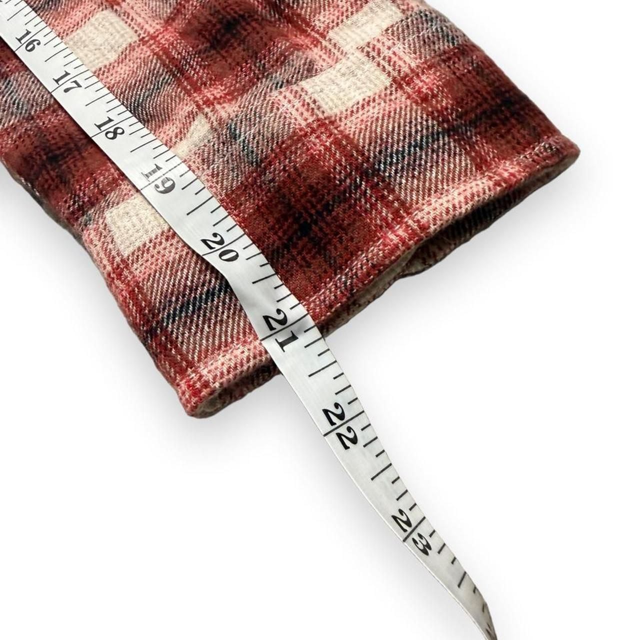 Playboy Plaid Flannel Shirt Size L Red White Embroidered Patch 8