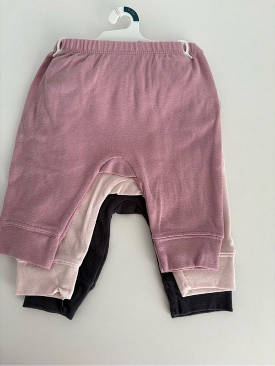 cloud island 3-Pack Leggings in Mauve, Light Pink & Black 0-3m 1