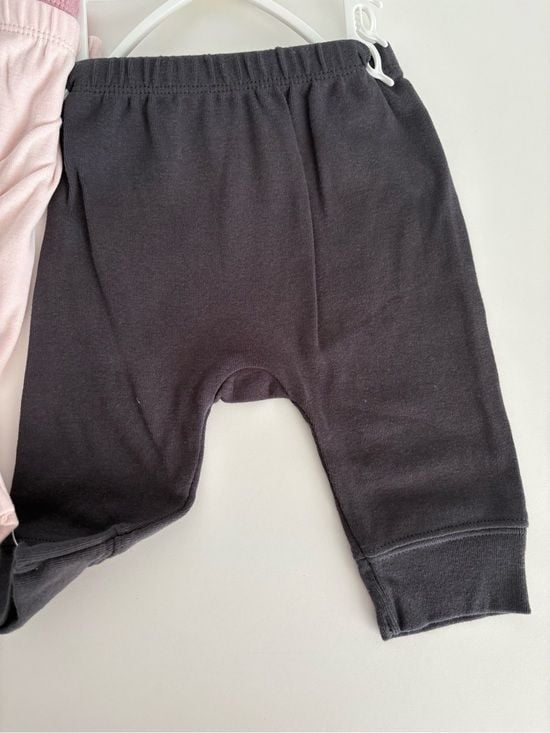 cloud island 3-Pack Leggings in Mauve, Light Pink & Black 0-3m 4