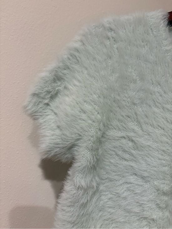 a new day Plush Faux-Fur Short Sleeve Crewneck Top - Mint S 5