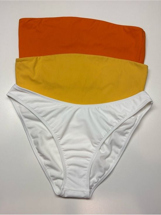 wild fable Orange, Yellow & White Bandeau Bikini Set XL 1