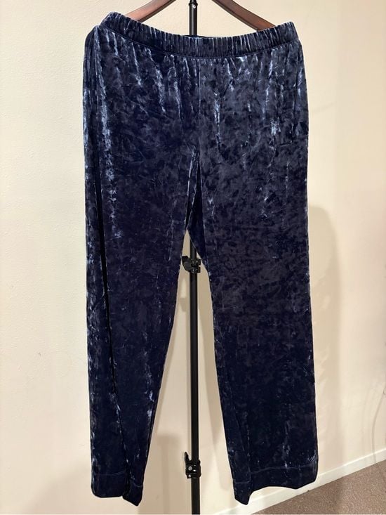 a new day women’s Navy Crushed Velvet Jogger Pants M 3