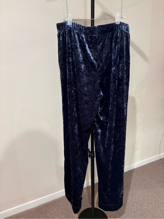 a new day women’s Navy Crushed Velvet Jogger Pants M 6
