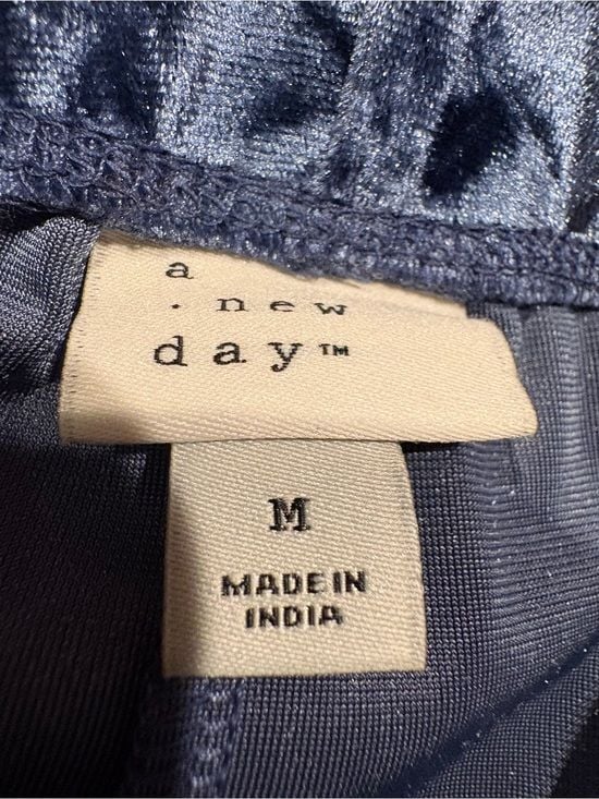 a new day women’s Navy Crushed Velvet Jogger Pants M 7
