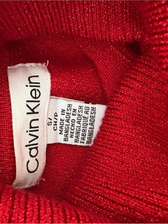 Calvin Klein Women’s Bright Red Turtleneck Sweater 8