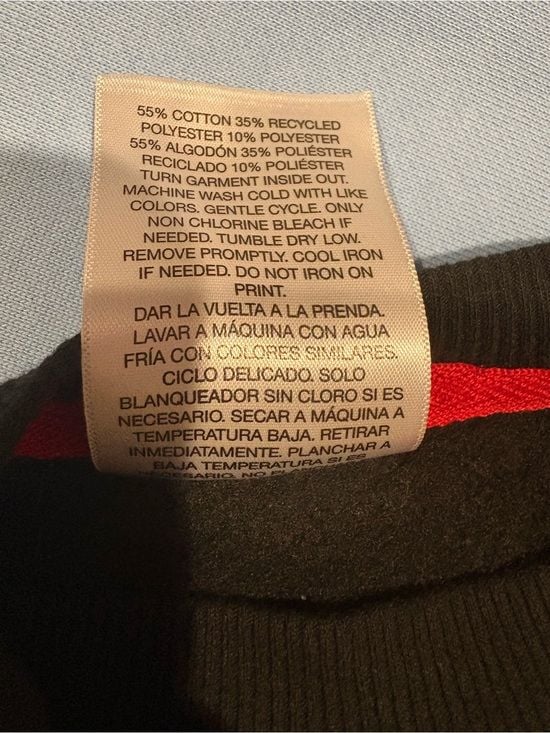 Black Crewneck Sweater with Red, Green & Yellow Graphic Panel XL 7