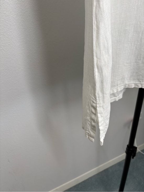 White Sleeveless Cowl Neck Women's Camisole size S 100% Linen 6