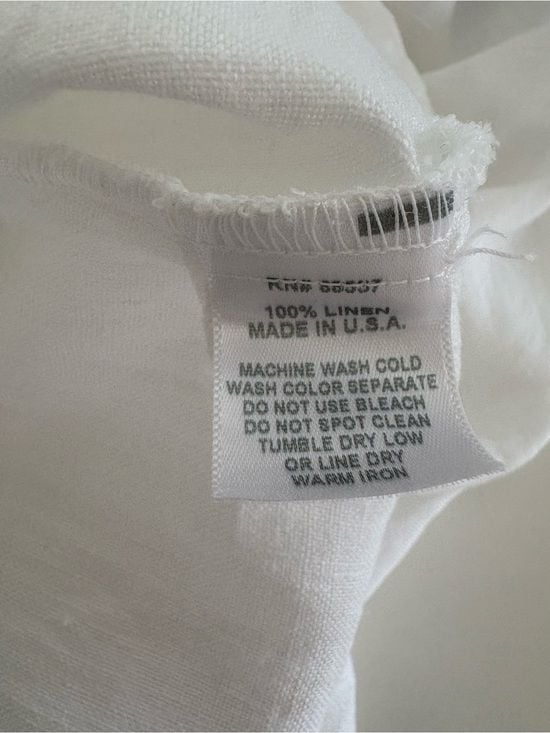 White Sleeveless Cowl Neck Women's Camisole size S 100% Linen 10