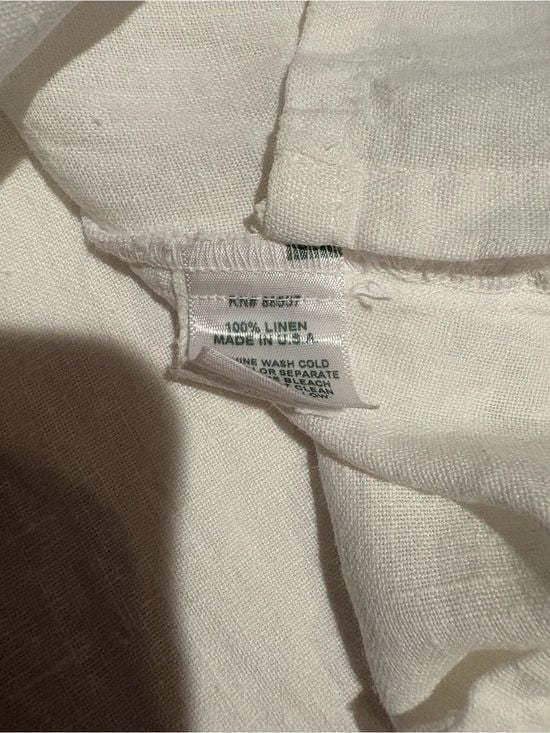 White Sleeveless Cowl Neck Women's Camisole size S 100% Linen 14