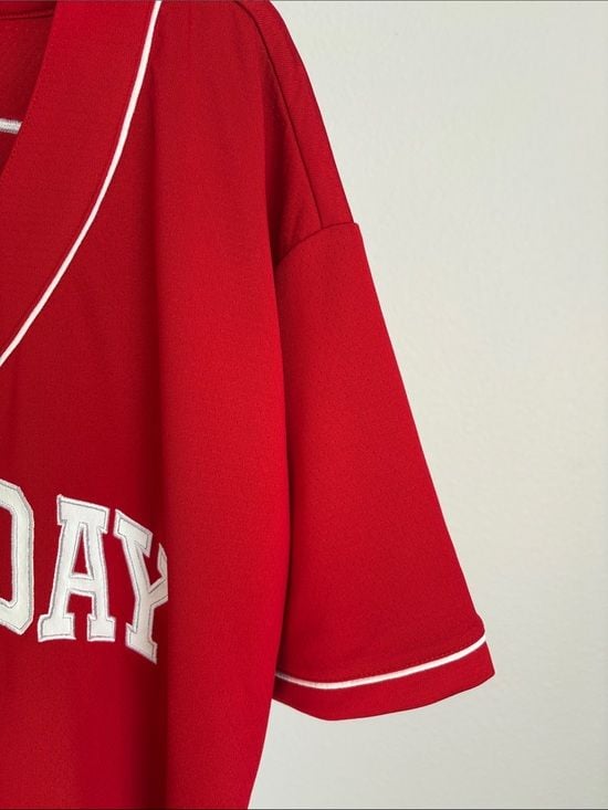 wild fable Red GAME DAY Cropped Baseball Jersey M 8