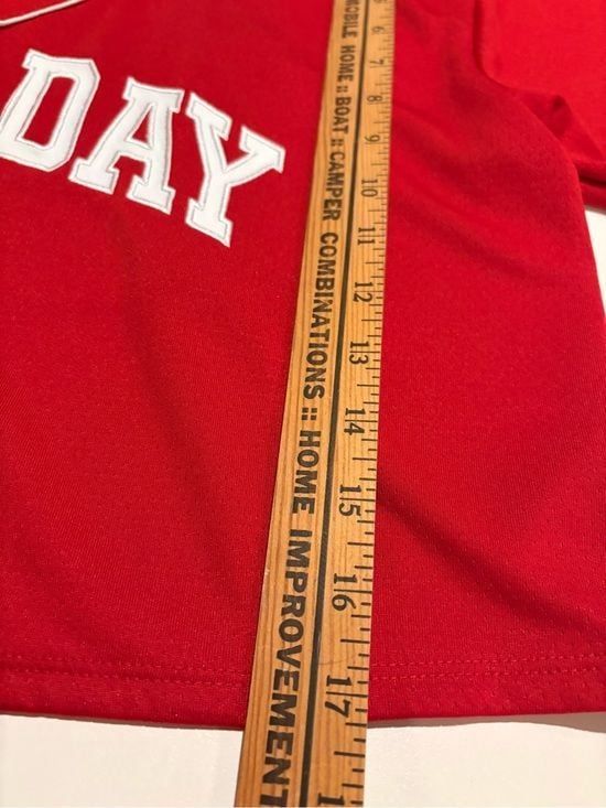 wild fable Red GAME DAY Cropped Baseball Jersey M 13