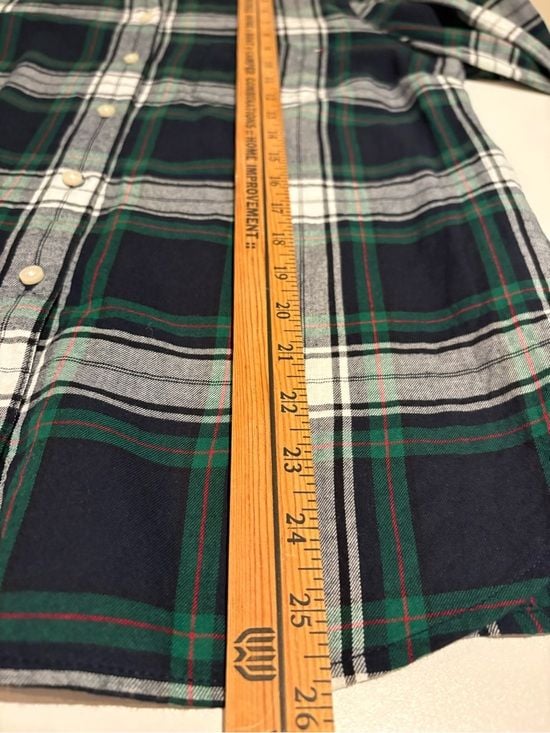 Tommy Hilfiger Women’s Black, Green & White Plaid Button-Down Shirt S 12