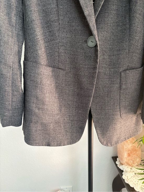 J. Jill Blazer Jacket Business Casual Women  Gray Single-Button Blazer size S 10