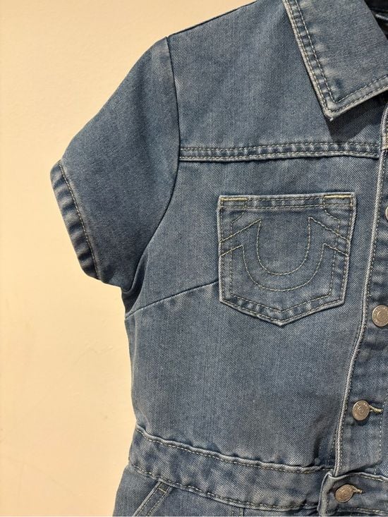 True Religion Women’s Demin Button Front Mini dress Medium 5