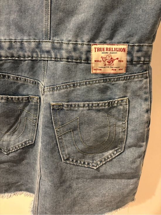 True Religion Women’s Demin Button Front Mini dress Medium 9