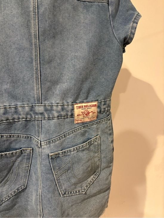 True Religion Women’s Demin Button Front Mini dress Medium 10